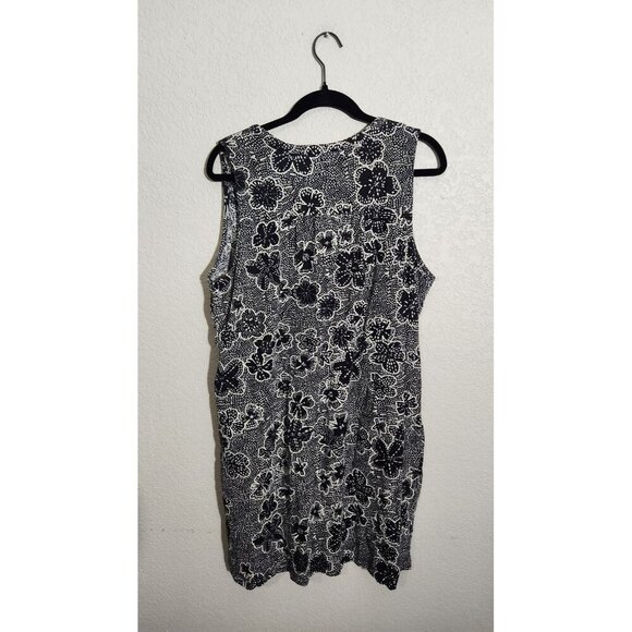 Sonoma Dress Womens Large Sleeveless Floral Linen Rayon Pockets Summer Casual - Picture 3 of 13